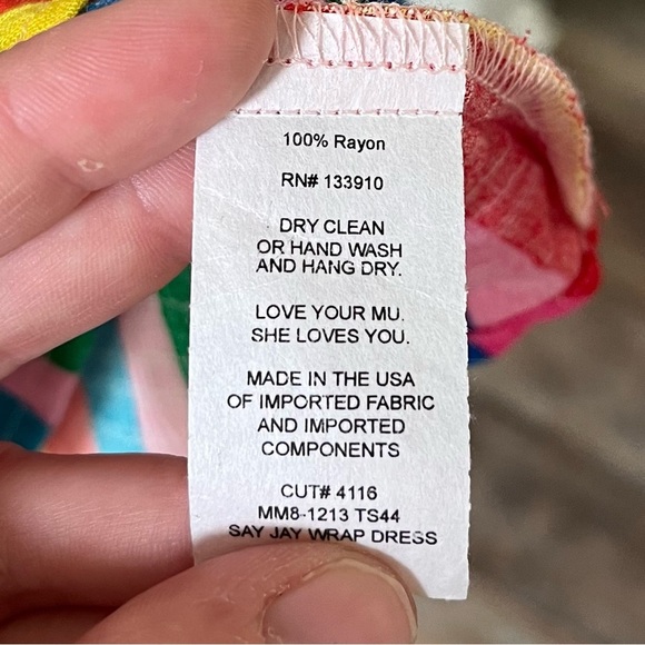 Show Me Your MuMu Rainbow Say Jay Wrap Dress Sz M - Picture 6 of 8